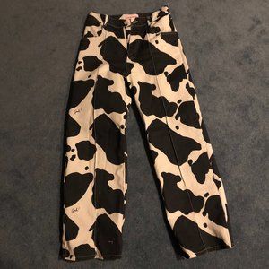 LISA SAYS GAH  Robyn Jean - Black/Ivory Cow Pants